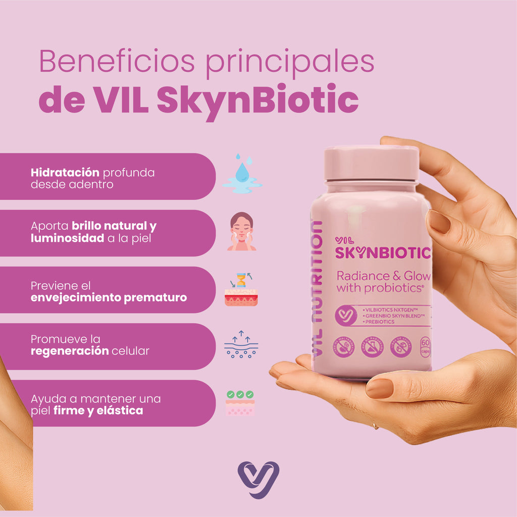 Vil SkynBiotic – El probiótico que ilumina tu piel desde adentro y reestablece el brillo de tu rostro